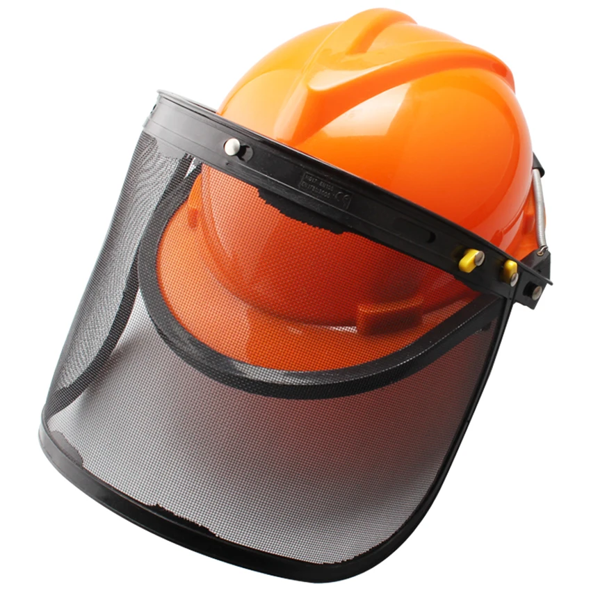 Orange Industrial Forestry Safety Helmet Full Face Shield Protection Mask Adjustable Mesh Visor for Chainsaw Gardening | Инструменты