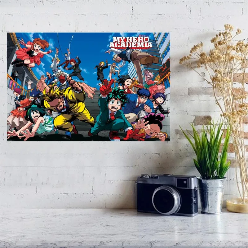 Пользовательские Мой герой Академии плакат Искусство Шелковый светильник Холст