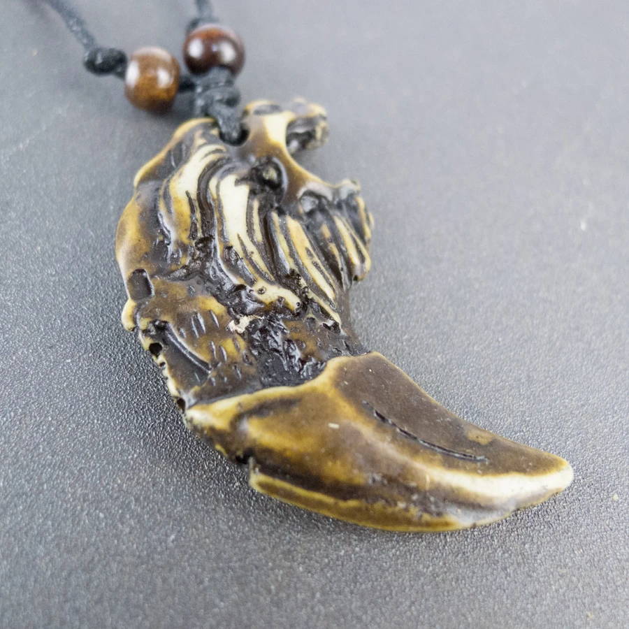Мужское Винтажное колье с резьбой в виде льва|Подвески| |