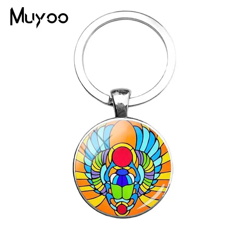 2018 модный Scarab фото брелок стеклянный купольный кабошон круглые брелки ручной