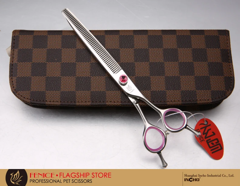 Fenice Япония 440C Нержавеющая сталь 6,5 дюймов 6,75 дюймов 7 дюймов собака розовый уход истончение ножницы истончение ставка 35