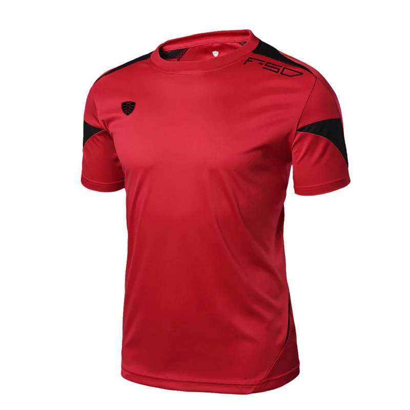 Red FANNAI Мужская Спортивная футболка, футболки для бега, быстросохнущая футболка для фитнеса, мужские топы, футболки, одежда с коротким рукавом, майки, спортивная одежда для спортзала - Цвет: Red