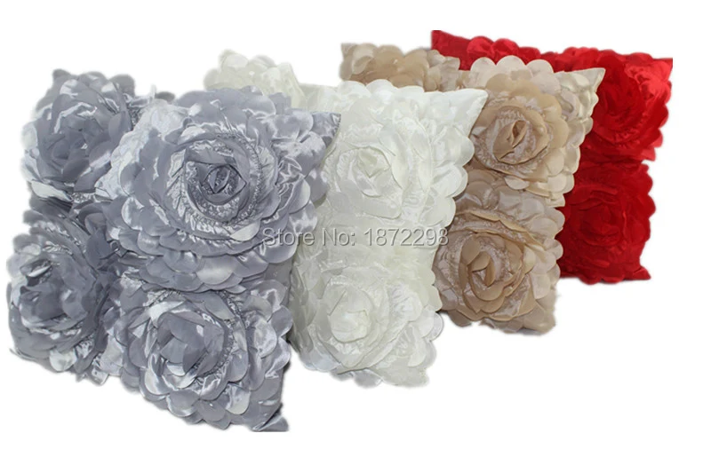 3D цветочный квадратный чехол для подушки однотонная наволочка с вышивкой