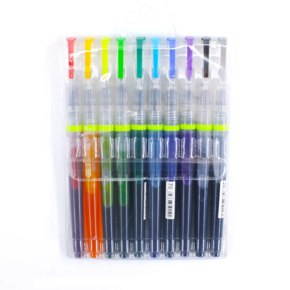 

10Pcs/Lot Ink Soft Brush Pen Watercolor Sketch Drawing Marker Pens Portable Calligraphy School Supplies Stationery
