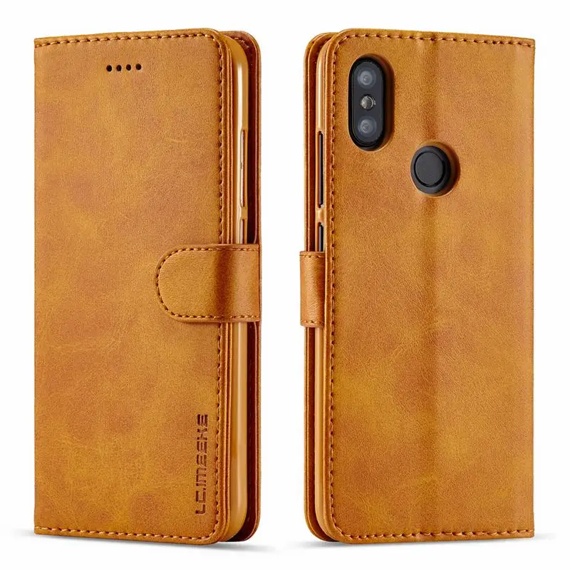 Khaki Ретро Кожаный флип-чехол для Xiaomi Mi A2 слот для карт Coque кошелек Чехол Xiaomi Mi A2 чехол Hoesje Funda Xiaomi Mi 6X чехол - Цвет: Khaki