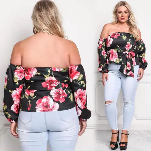 Горячая Мода 2017 Летняя женская цветочная Повседневная Свободная блузка с