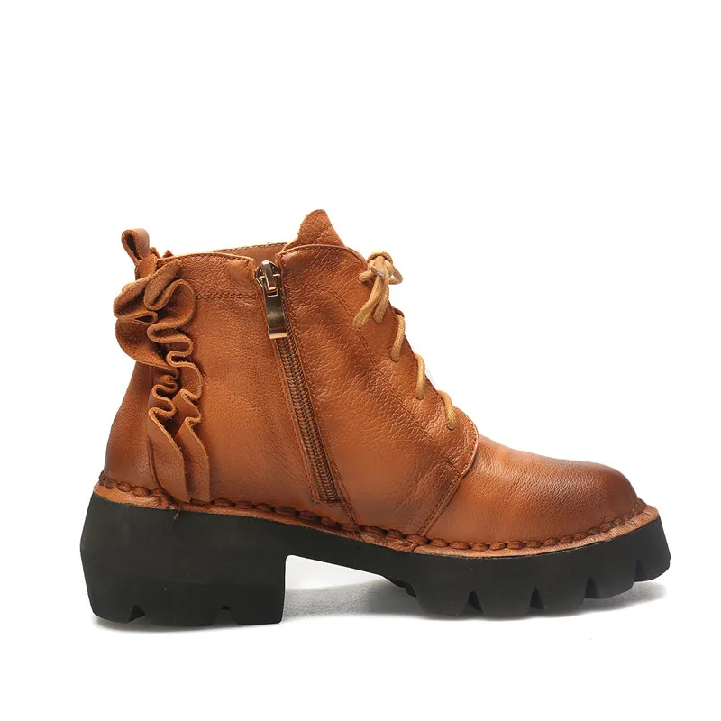 FUN VILLE/Новинка 2017 зимние женские ботильоны из натуральной кожи легкие удобные