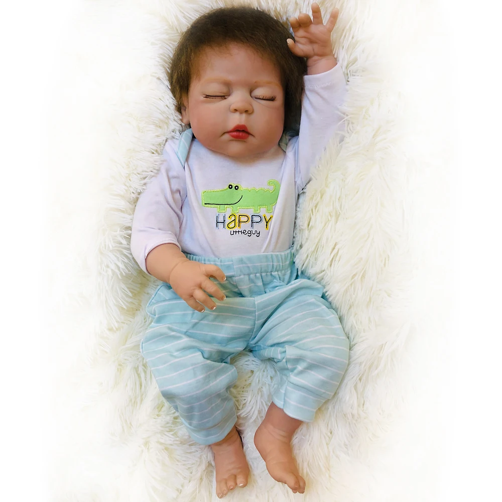 Дети bebe мальчик Reborn Детская кукла виниловая силиконовая боди 55 см Реалистичная