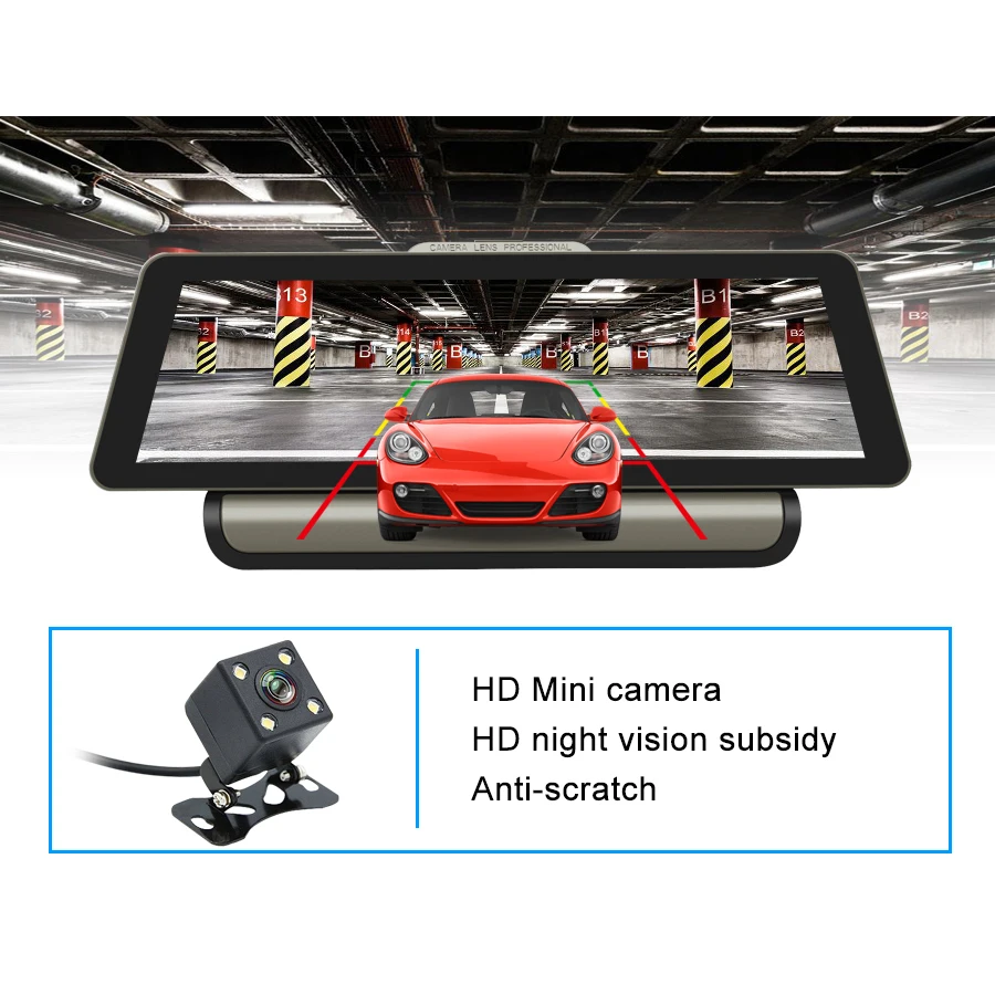Dealcoo T8 Pro 10 &quotАвтомобильный dvr gps 4 г Android Автомобильная камера wifi 1080 P FHD видео