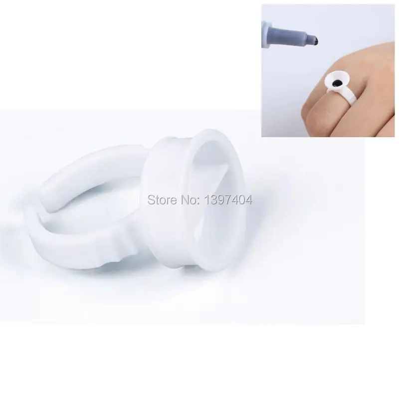 100pcs Plastic Tattoo Ink Ring for Eyebrow Permanent Makeup All Sizes white Holders accessory tattoo supply | Красота и здоровье