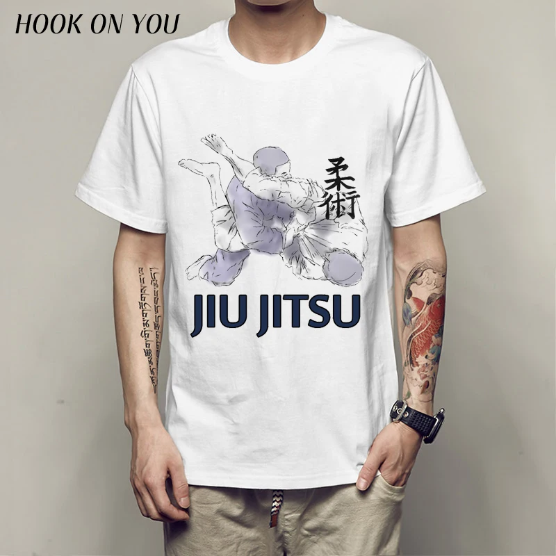 Летняя крутая футболка с принтом Judo jiujitsu мужские футболки забавная Мужская для