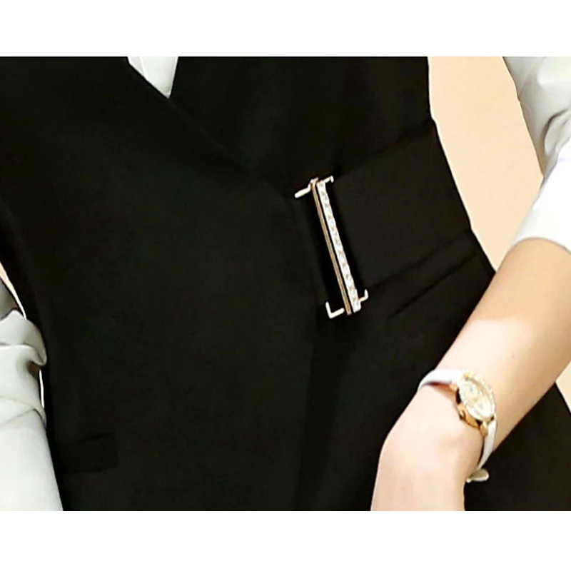 Женский офисный костюм летная Униформа официантки приталенная Блузка + жилет