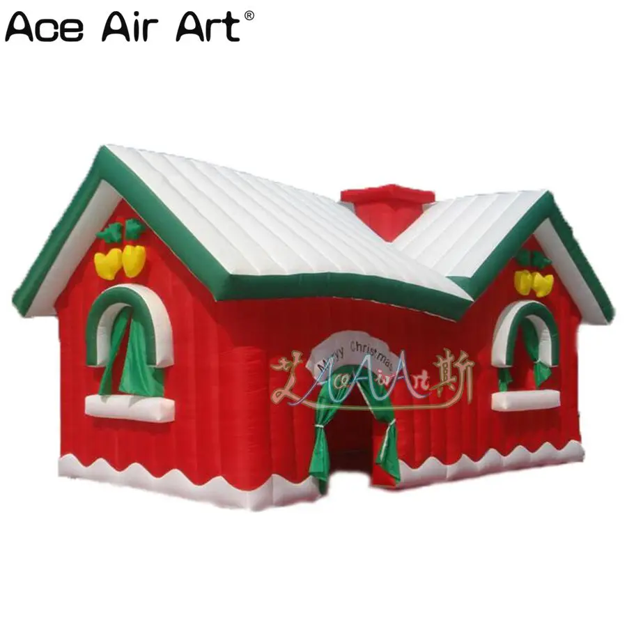 6x3 м гигантская Рождественская палатка надувной Санта грот красные