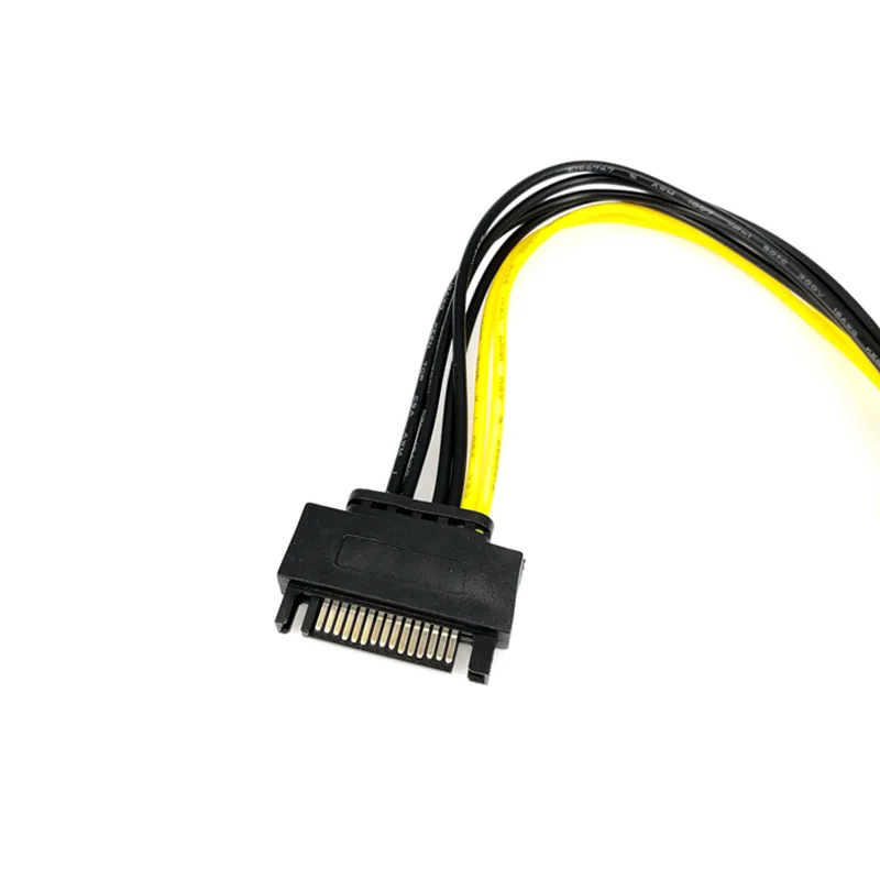 1/2/4/6/8/10 шт 15Pin SATA папа к 8pin PCI-E Женский адаптер питания для видеокарты кабель @ JH |
