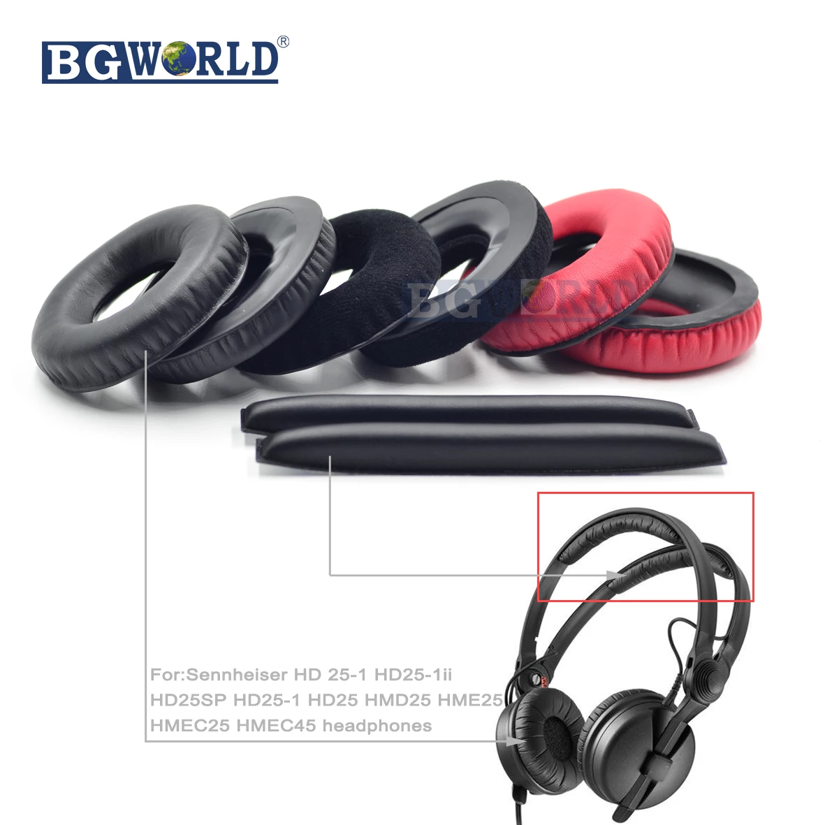 Сменные амбушюры BGWORLD пенопластовые накладки на голову для Sennheiser HD25 HD 25 HME25 HMEC25