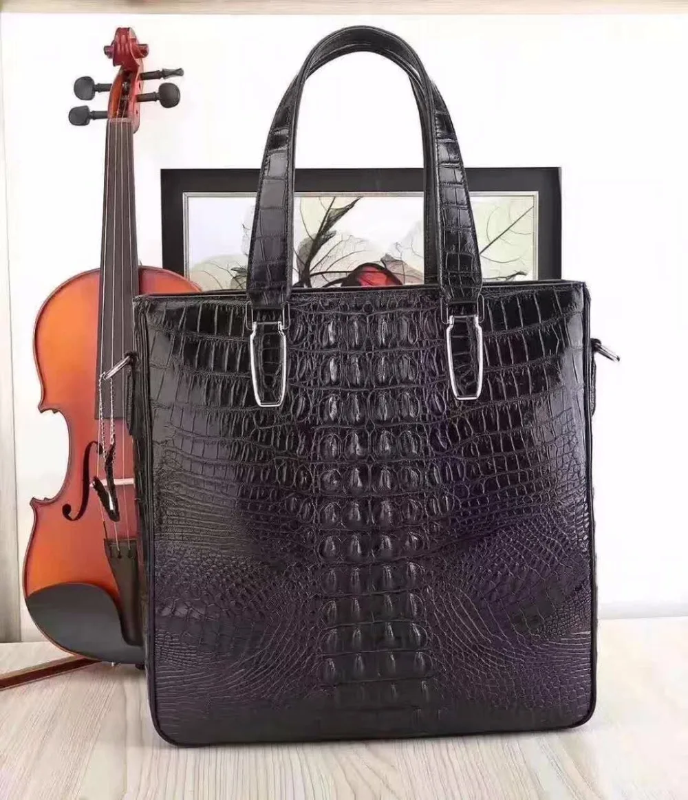 Мужская деловая сумка из 2018 натуральной крокодиловой кожи для молодых мужчин
