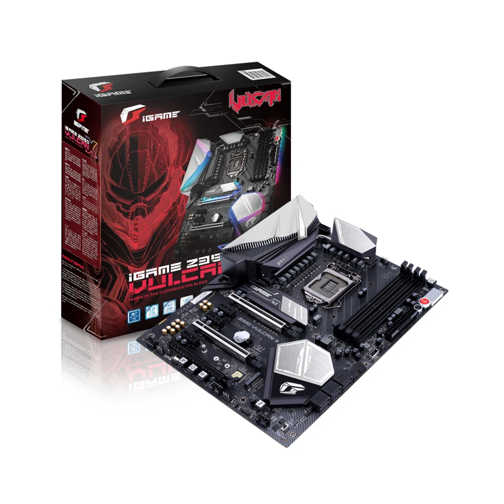 Цветная материнская плата iGame Vulcan X V20 Intel Z390 LGA 1151, материнская плата DDR4 SATA 6 ГБ/сек. ATX для M.2 USB 2,0 порта