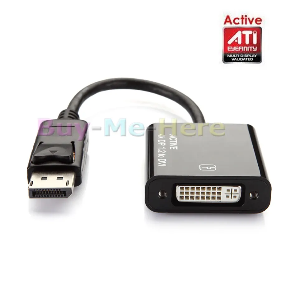 Новинка 2021 г. Active ATI Eyefinity 4K DisplayPort DP штекер-DVI гнездо адаптер для видео и аудио HDTV