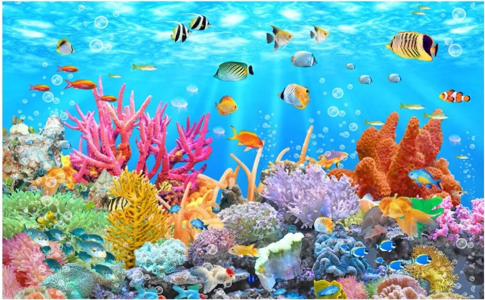 Фотообои на заказ 3d картина стену Коралловый морской мир декор гостиной живопись