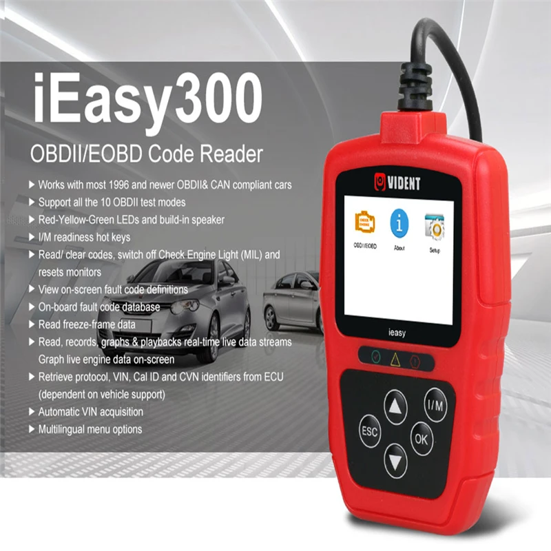 Видент iEasy300 EOBD OBD2 Код ошибки чтения сканер автомобильный диагностический