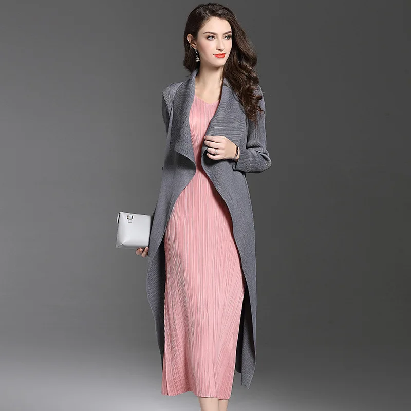 Тренч Changpleat Женский длинный свободный с длинным рукавом|Женские плащи и тренчи| |