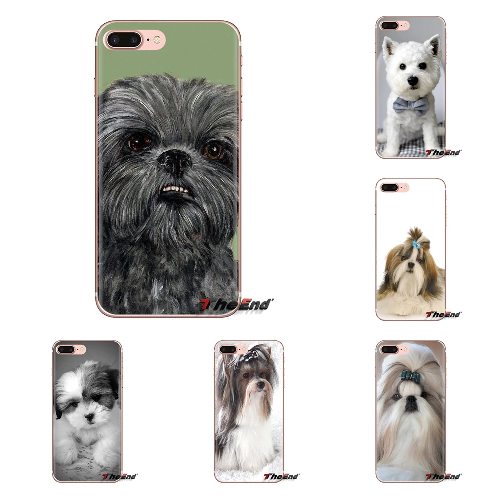 Чехлы из прозрачного мягкого материала для iPod Touch, Apple iPhone 4 4S 5 5S SE 5C 6 6S 7 8 X XR XS Plus MAX с изображением щенков породы ши-тцу.