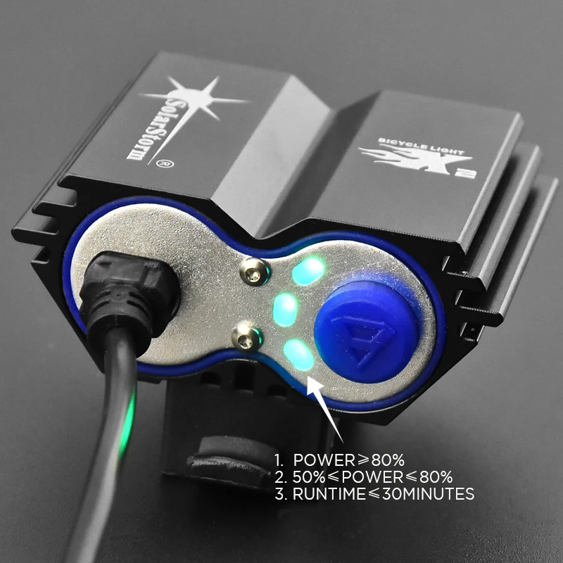 SolarStorm 5000 люмен 2x XML U2 LED SolarStorm велосипедная передняя фара для велосипеда(без батареи