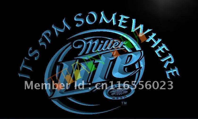 

LA407- Miller Lite It's 5 pm Somewhere LED Neon Light Sign