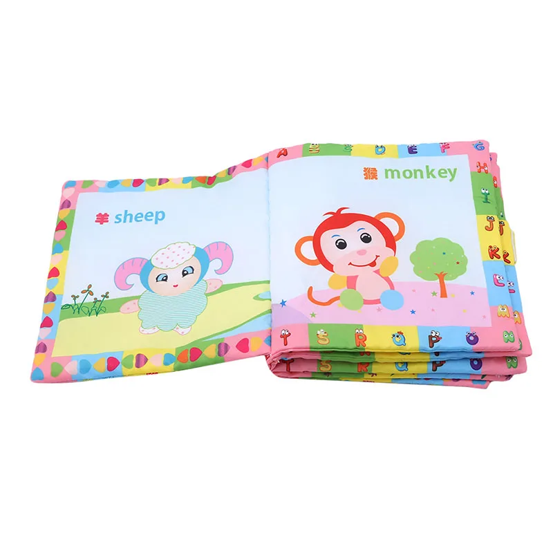 Cartoon Animal Chinese Zodiac Cloth Book Rattle Toys Boys Girls Early Education toys Baby Soft Cute Color Cognition Toy | Игрушки и