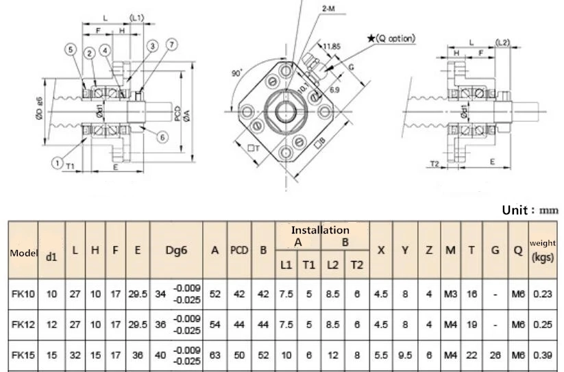 Линейный подшипниковый поддерживающий блок FK12 + FF12|linear bearing support|linear blockblock block |