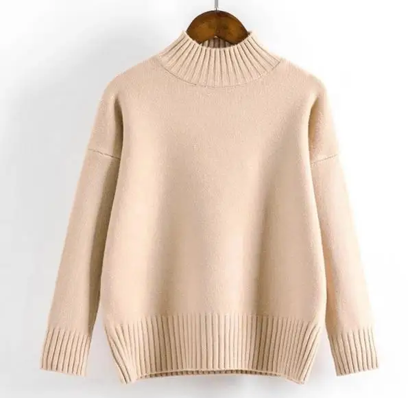 Женский кашемировый свитер повседневный трикотажный однотонный хлопковый