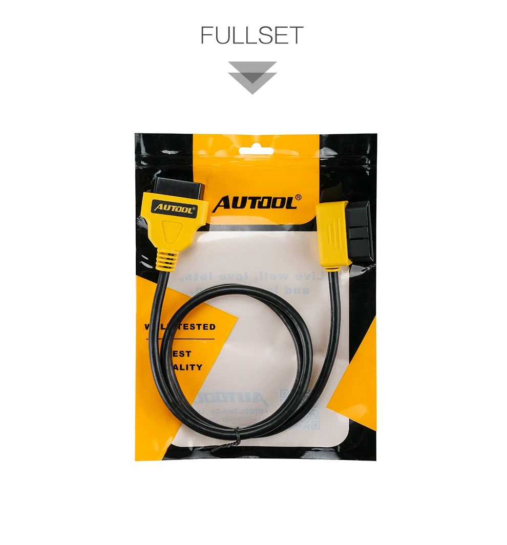 AUTOOL OBDII OBD2 Диагностический адаптер, инструмент 100 см, 16-контактный удлинитель для мужчин и женщин, адаптер, бортовой диагностический удлинитель, шнур