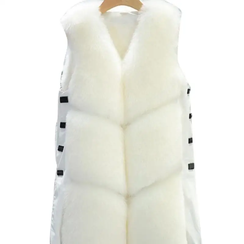2018 Новый женский модный жилет из искусственного лисьего плюша пальто с мехом