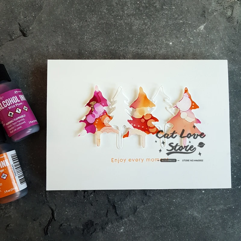 Металлические рождественские штампы с изображением домика на дереве оленя