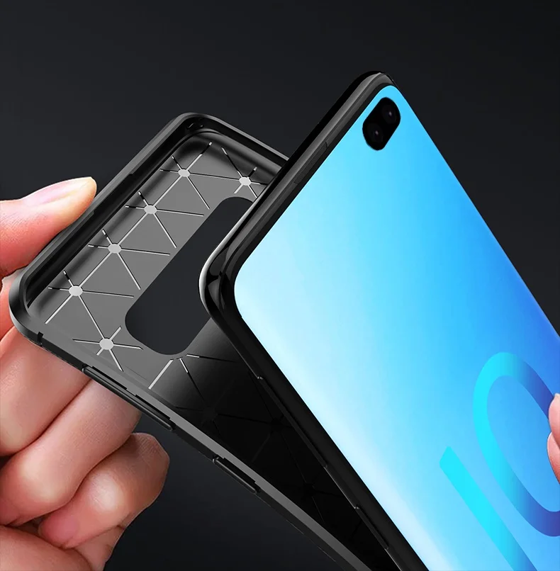 Чехол для Samsung Galaxy S10 задняя крышка Plus роскошный ТПУ резиновый мягкий силиконовый