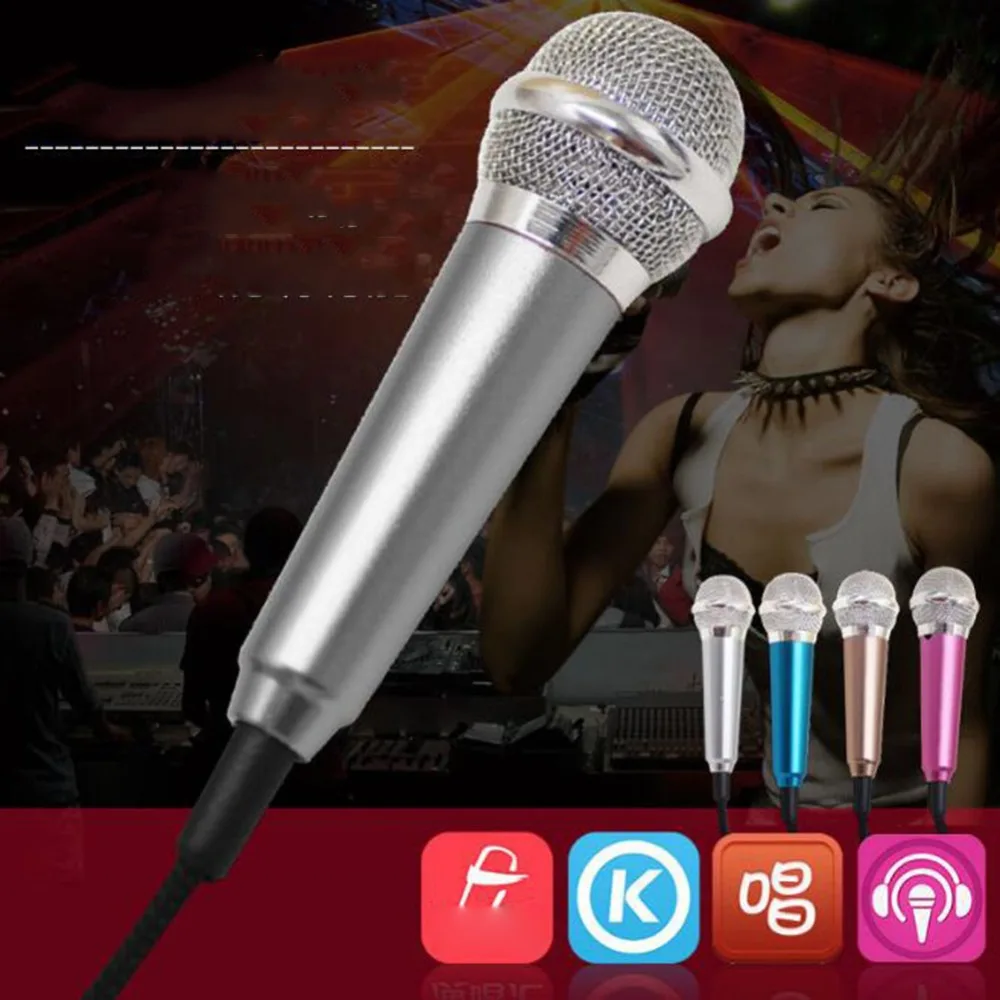 Портативный микрофон 4 цветов KTV Караоке конденсатор 3 5 мм стерео мини для речи