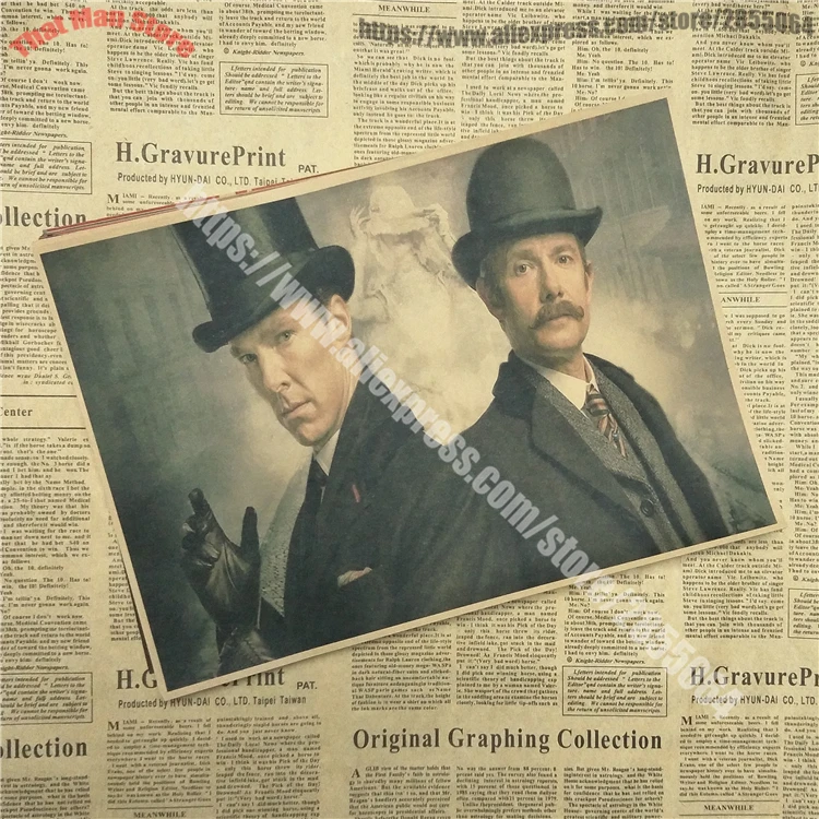 Шерлок Холмс Американский сериал домашний интерьер украшения Крафт Фильм плакат рисунок core наклейки на стену