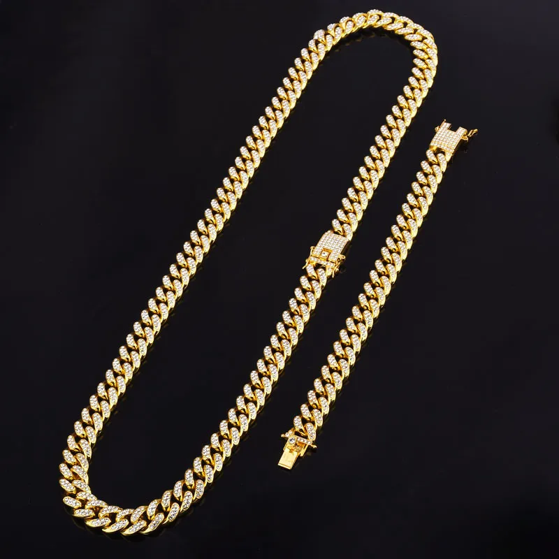 Для мужчин хип хоп iced out bling цепи цепочки и ожерелья браслеты 1 компл. полный горный