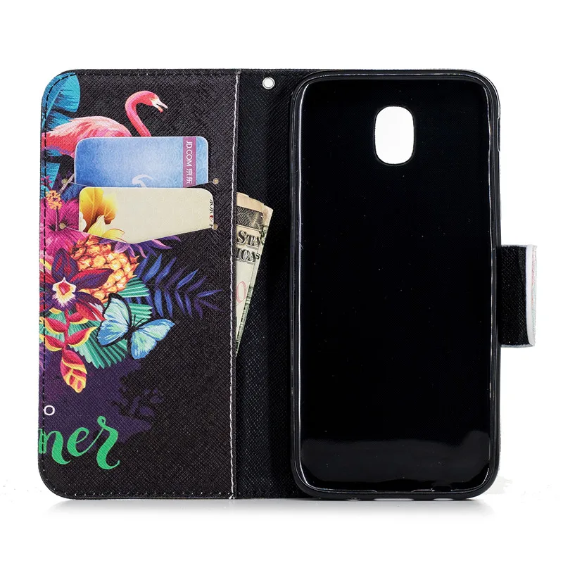Wekays чехол милый мультфильм Фламинго кожаный для Samsung Galaxy J3 2017 J330 J5 J530 J7 J730