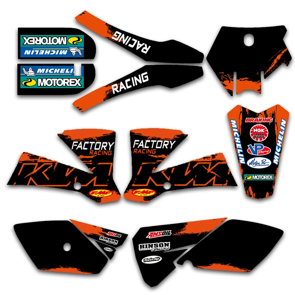 Мотоциклетная команда Графический наклейка Стикеры деко для KTM SX85 SX 85 2003 2004 2005 2006 2007 2008 2009 2010 2011 2012