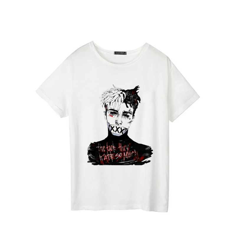 Xxxtentacion Летняя женская модная повседневная футболка большого размера в стиле хип-хоп S-2XL футболка с коротким рукавом с рисунком