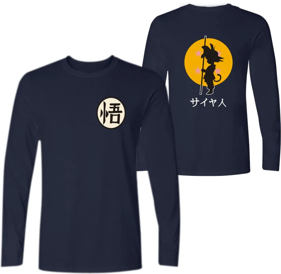 New Dragon Ball T-shirt Men 2017 Casual Funny Clothing Print Sun Wukong Fit Cosplay Long Sleeve Tees | Мужская одежда