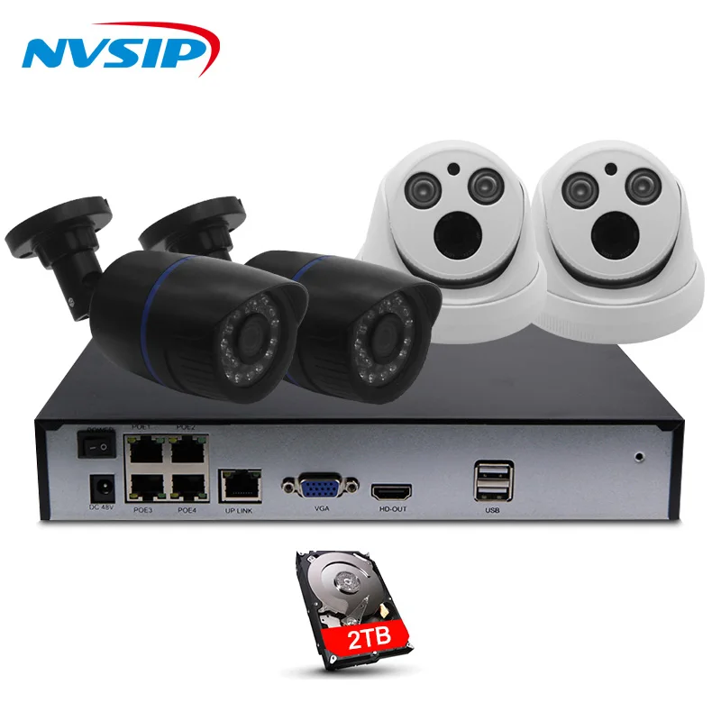 Купольная камера видеонаблюдения 4 канала 1080P POE 48 В NVR HD антивандальная 2 Мп IP ИК 20