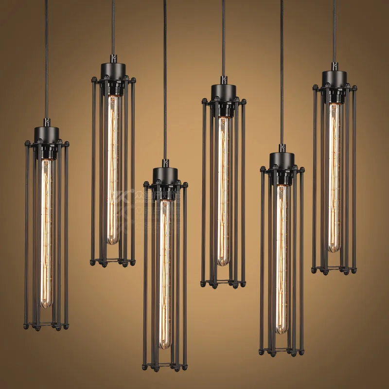 Железный подвесной светильник в стиле лофт с 4 лампочками Эдисона. Ночной клуб