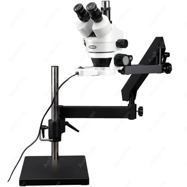 

Articulating Trinocular Microscope--AmScope Supplies 3.5X-45X Articulating Trinocular Zoom Microscope with Ring Light