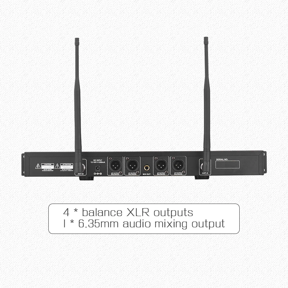Профессиональная 4-канальная Беспроводная микрофонная система UHF 4 микрофона для
