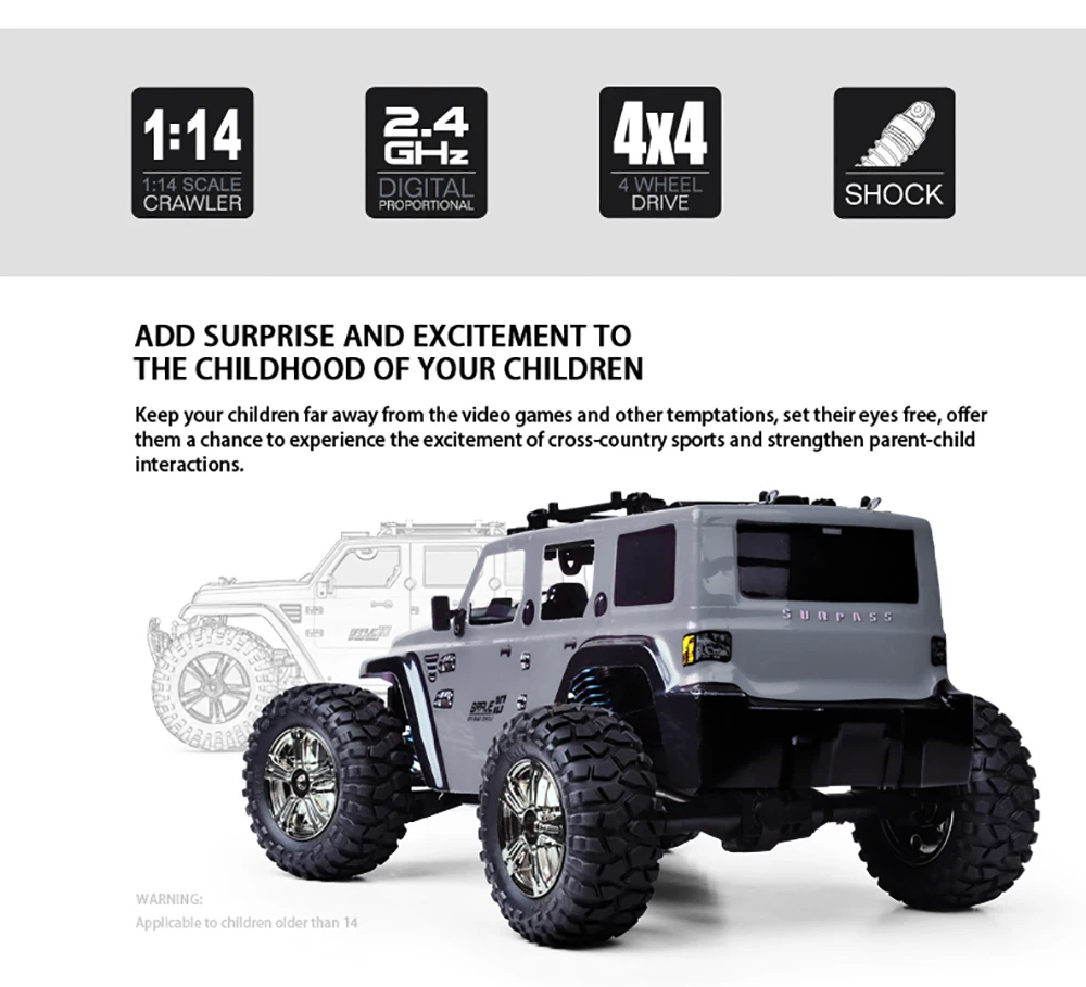 SUBOTECH BG-1521 сзади прямой внедорожный RC автомобилей автомобиля 1/14 4WD с высоким уровнем Скорость Модель игрушечных автомобилей рулевое Шестерни рулевого Системы