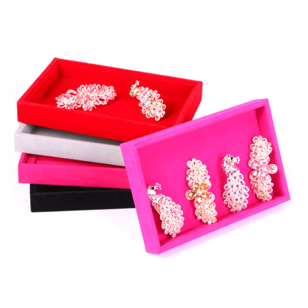 Бархатная подставка для демонстрации ювелирных изделий черный красный серый