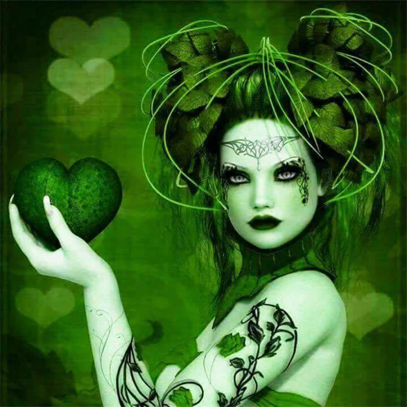 

5 D Full Diamond Painting Green Magic goddess Diy full square Diamond Embroidery diamond mosaic Pictures of rhinestone HL102