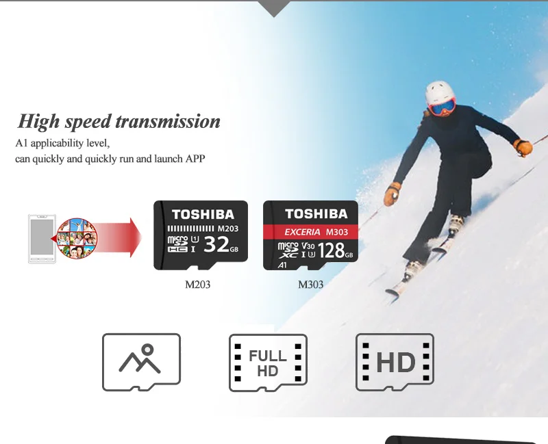 Оригинальная Micro SD карта TOSHIBA, 128 ГБ, UHS-I, TF карта U1 U3, 16 ГБ, 32 ГБ, MicroSDHC, 64 ГБ, MicroSDXC, карта флэш-памяти U1 A1, класс 10, M203